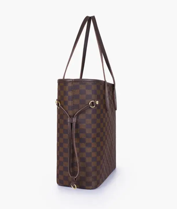 The Lyana Checkered Tote Dark Brown